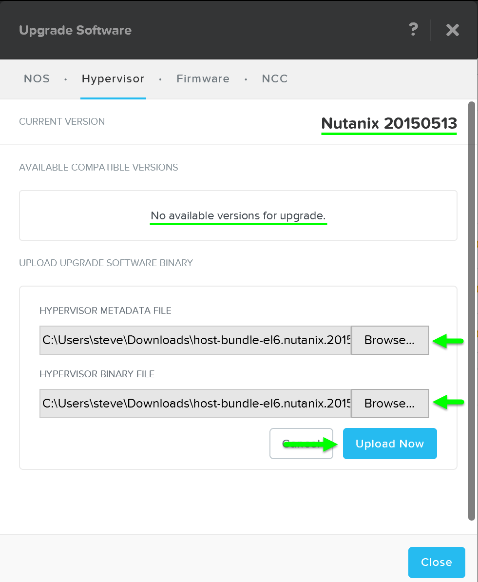 Upgrade Hypervisor - Main