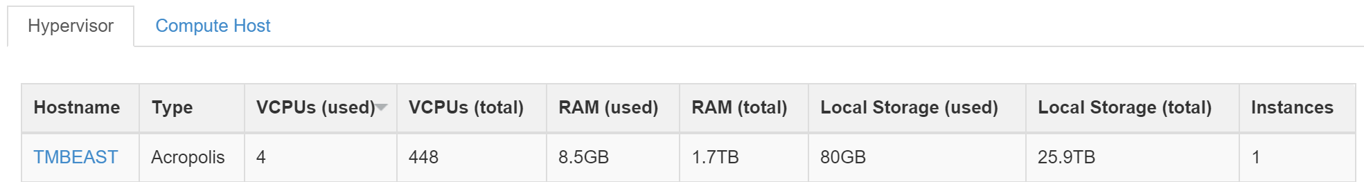 OpenStack Hypervisor Host